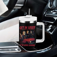 Funny Halloween Horror Slasher Tumbler With Handle Get In Loser We Are Going Slashing - Wonder Print Shop
