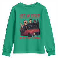 Funny Halloween Horror Slasher Youth Sweatshirt Get In Loser We Are Going Slashing - Wonder Print Shop