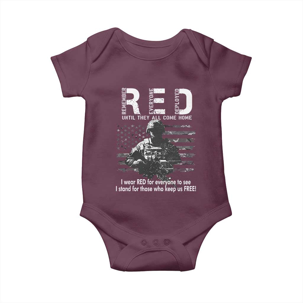 RED Friday Baby Onesie I Wear Red For Everyone To See I Stand For Those Who Keep Us Free Military - Wonder Print Shop