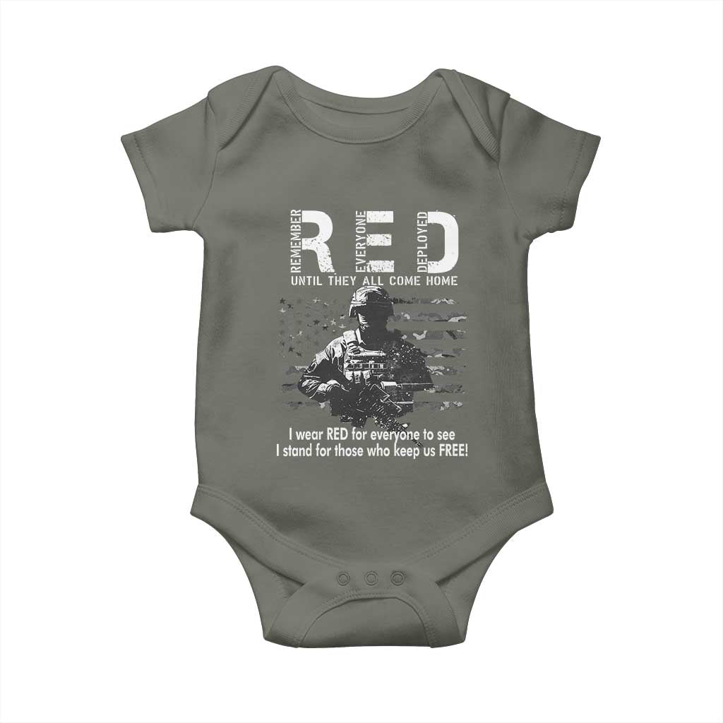 RED Friday Baby Onesie I Wear Red For Everyone To See I Stand For Those Who Keep Us Free Military - Wonder Print Shop