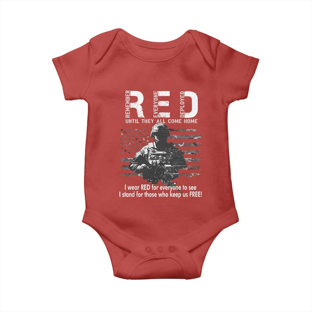 RED Friday Baby Onesie I Wear Red For Everyone To See I Stand For Those Who Keep Us Free Military - Wonder Print Shop