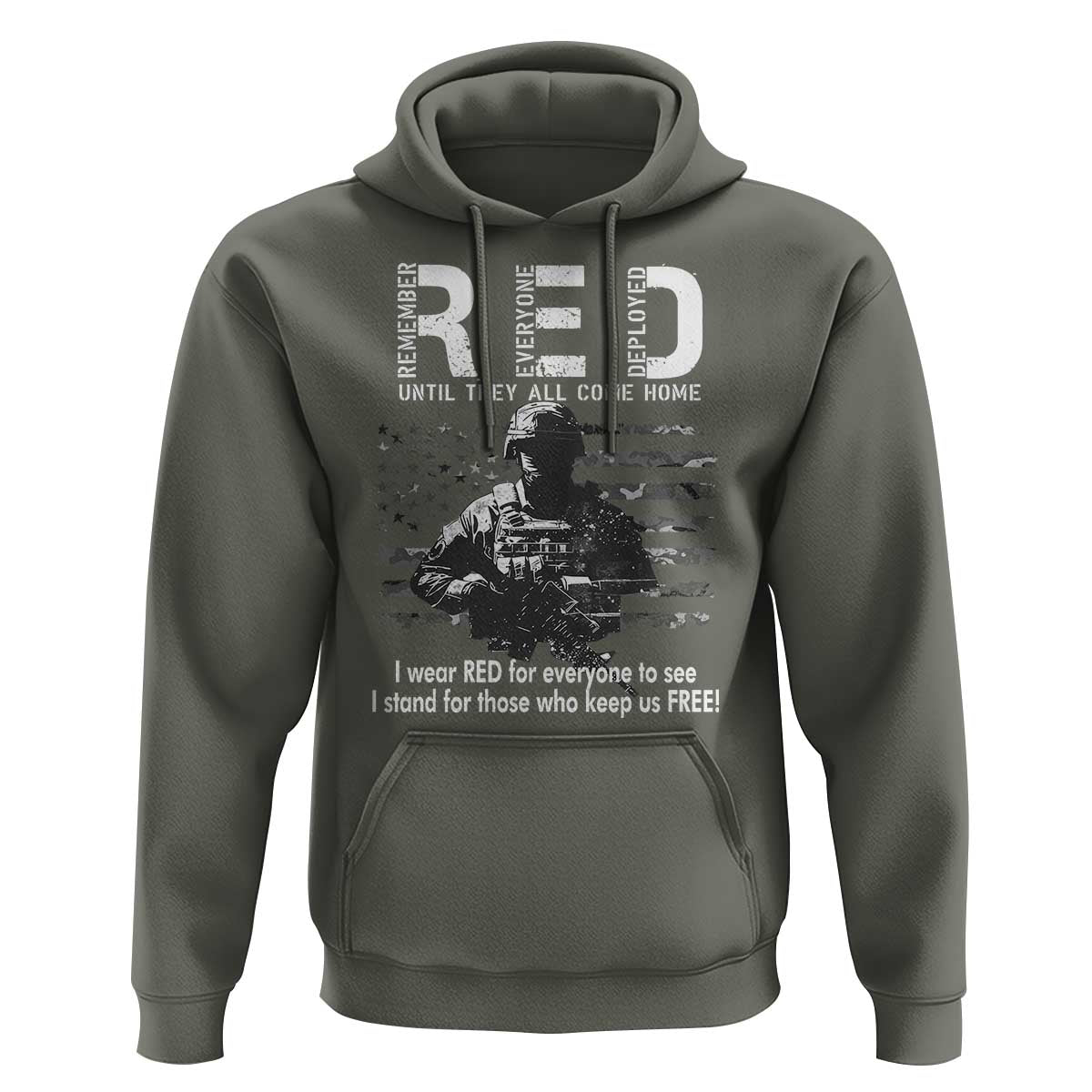 RED Friday Hoodie I Wear Red For Everyone To See I Stand For Those Who Keep Us Free Military - Wonder Print Shop