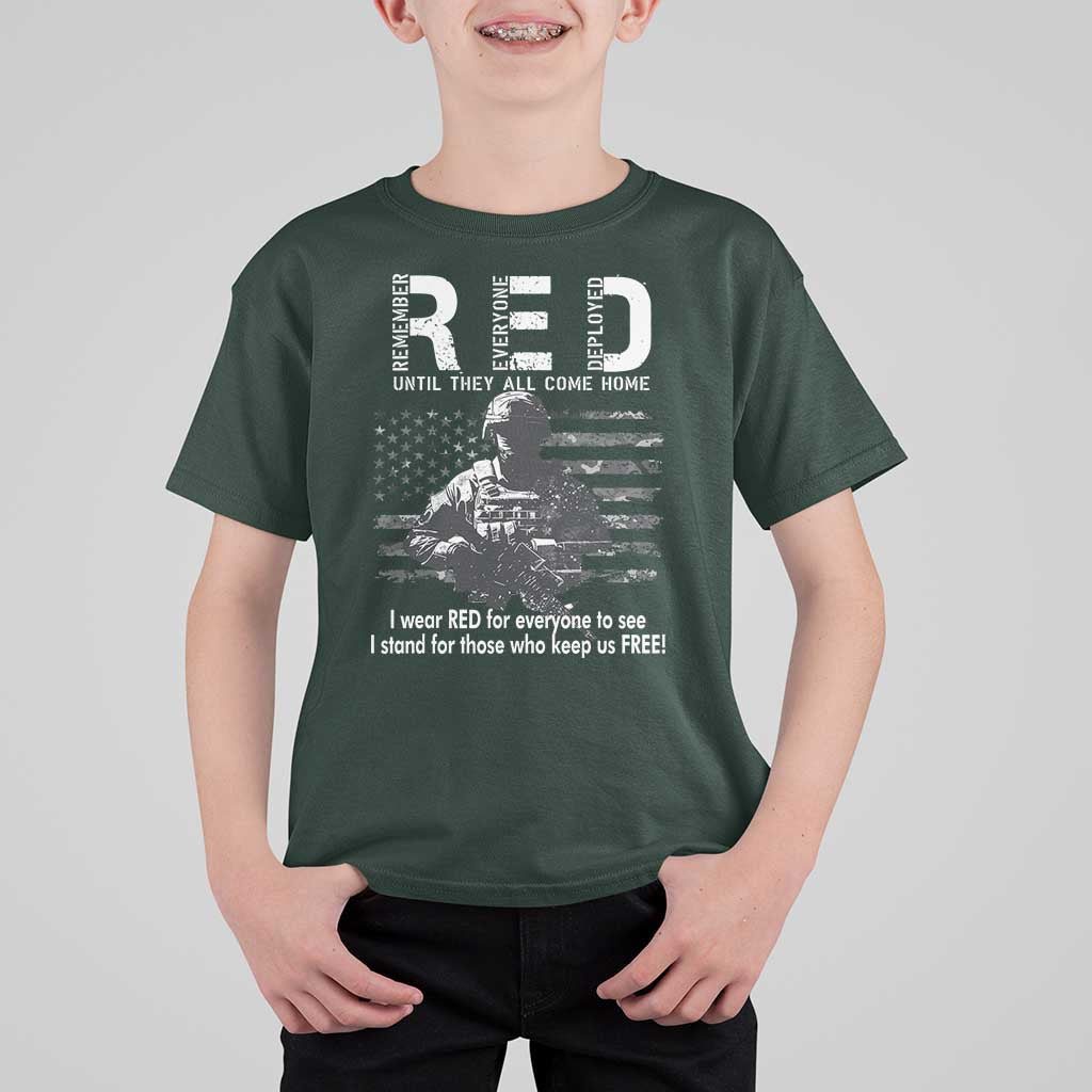 RED Friday T Shirt For Kid I Wear Red For Everyone To See I Stand For Those Who Keep Us Free Military - Wonder Print Shop