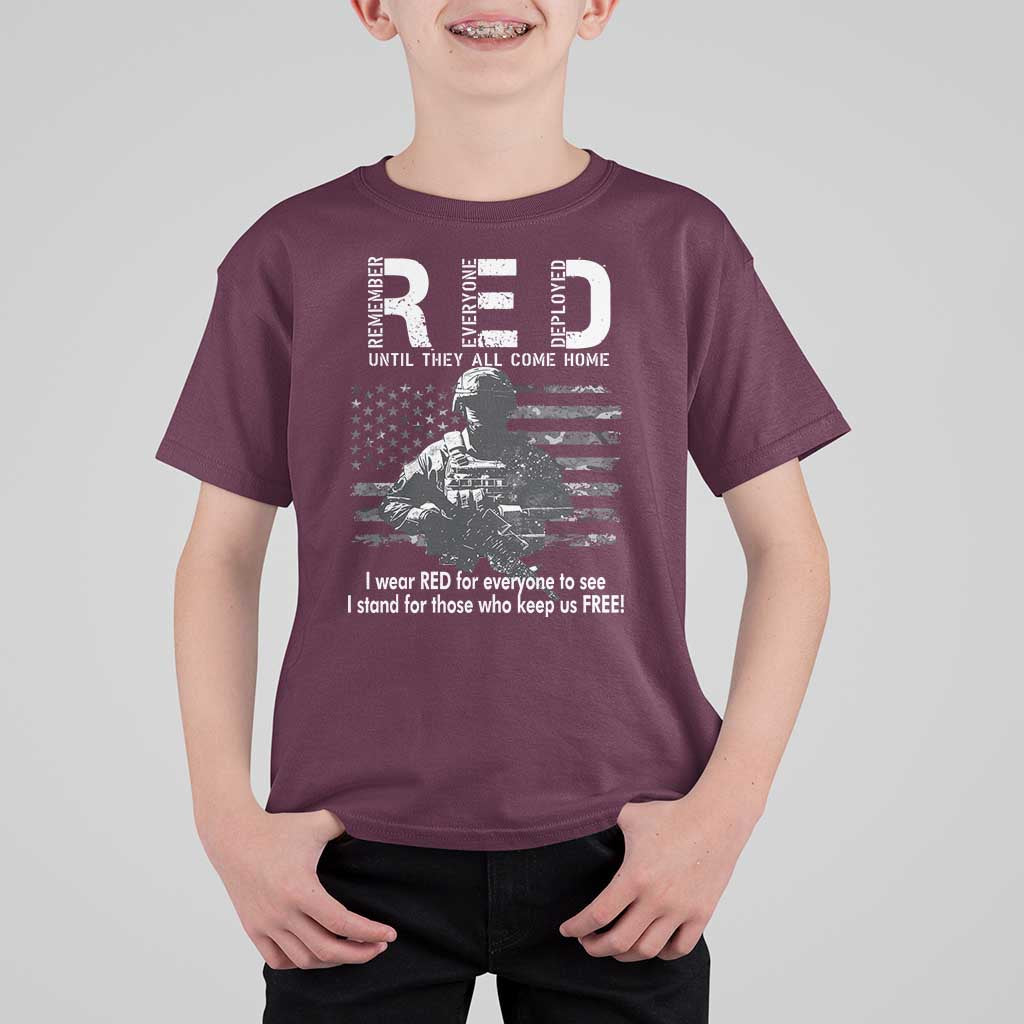 RED Friday T Shirt For Kid I Wear Red For Everyone To See I Stand For Those Who Keep Us Free Military - Wonder Print Shop