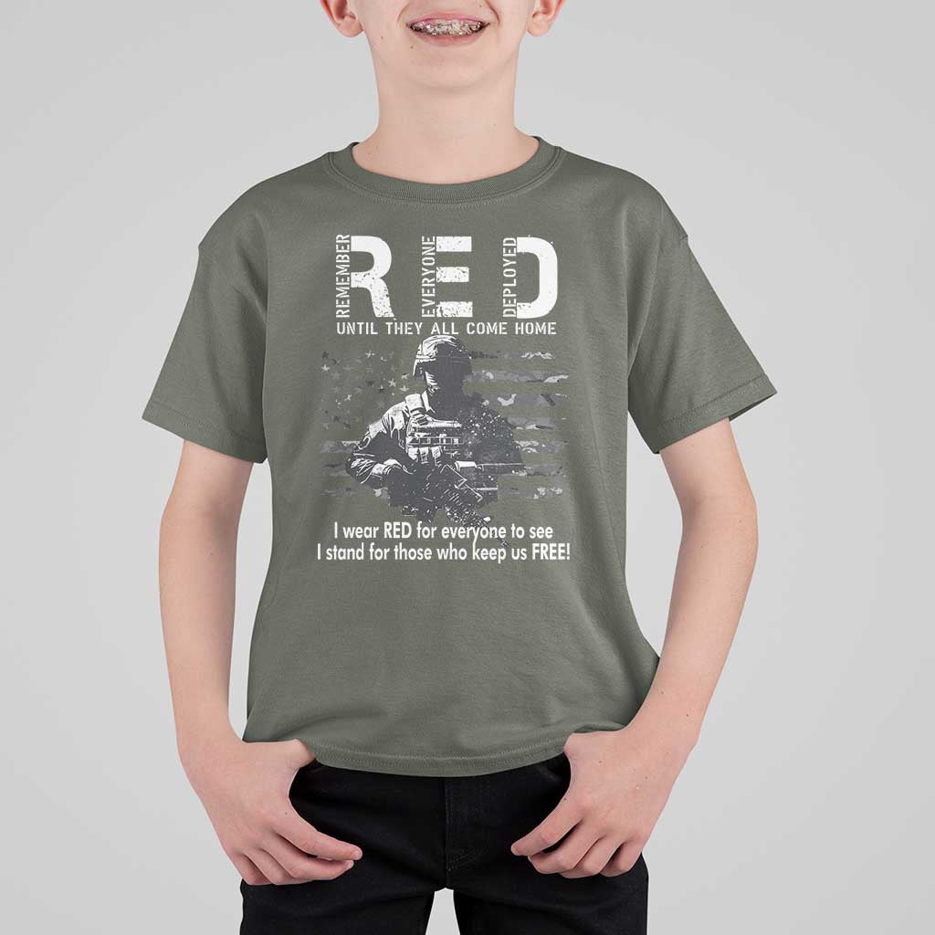 RED Friday T Shirt For Kid I Wear Red For Everyone To See I Stand For Those Who Keep Us Free Military - Wonder Print Shop