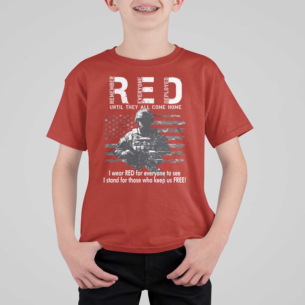 RED Friday T Shirt For Kid I Wear Red For Everyone To See I Stand For Those Who Keep Us Free Military - Wonder Print Shop