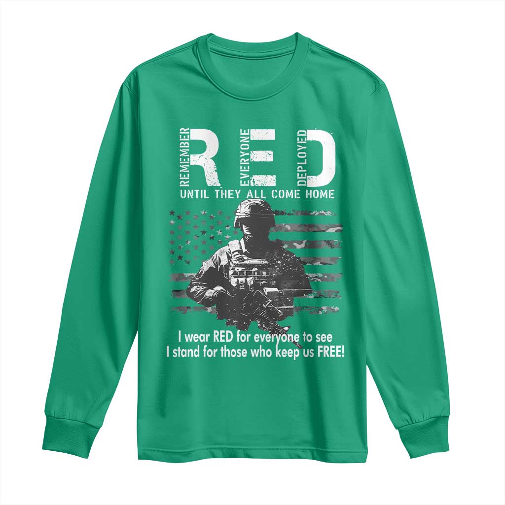 RED Friday Long Sleeve Shirt I Wear Red For Everyone To See I Stand For Those Who Keep Us Free Military - Wonder Print Shop