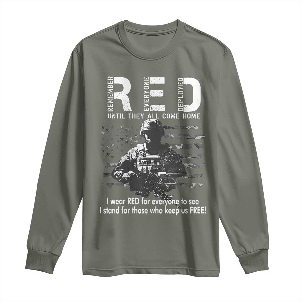 RED Friday Long Sleeve Shirt I Wear Red For Everyone To See I Stand For Those Who Keep Us Free Military - Wonder Print Shop