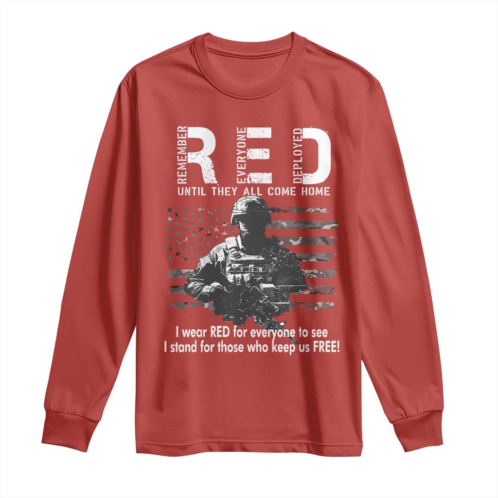RED Friday Long Sleeve Shirt I Wear Red For Everyone To See I Stand For Those Who Keep Us Free Military - Wonder Print Shop