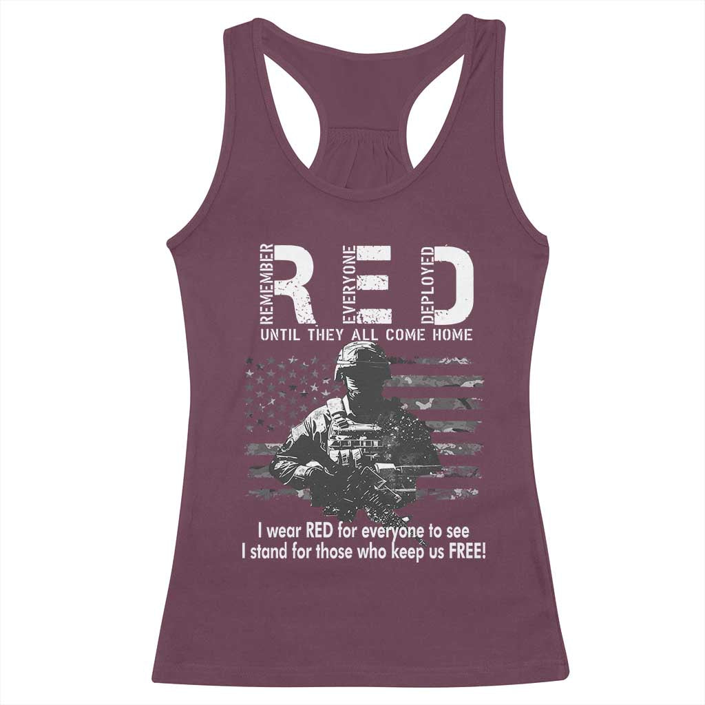 RED Friday Racerback Tank Top I Wear Red For Everyone To See I Stand For Those Who Keep Us Free Military - Wonder Print Shop