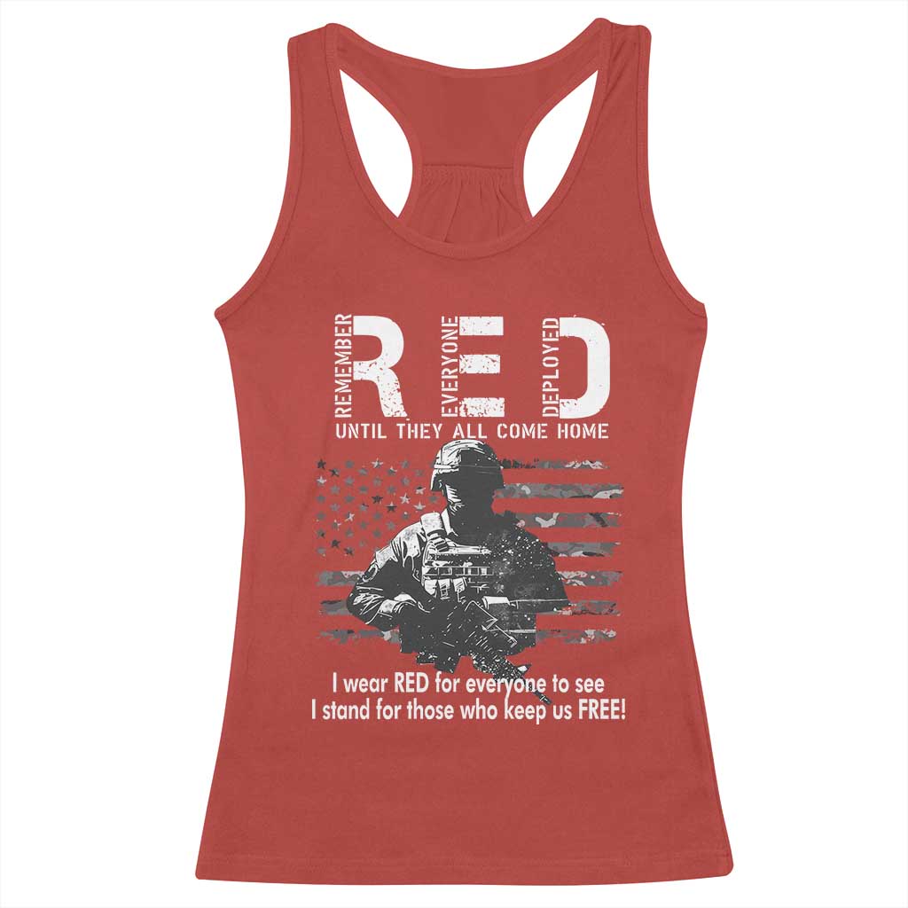 RED Friday Racerback Tank Top I Wear Red For Everyone To See I Stand For Those Who Keep Us Free Military - Wonder Print Shop