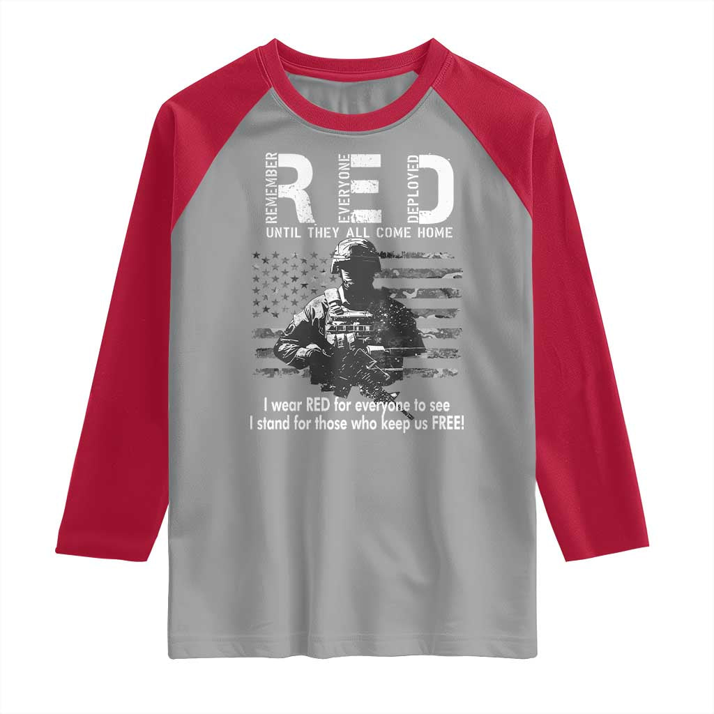 RED Friday Raglan Shirt I Wear Red For Everyone To See I Stand For Those Who Keep Us Free Military - Wonder Print Shop