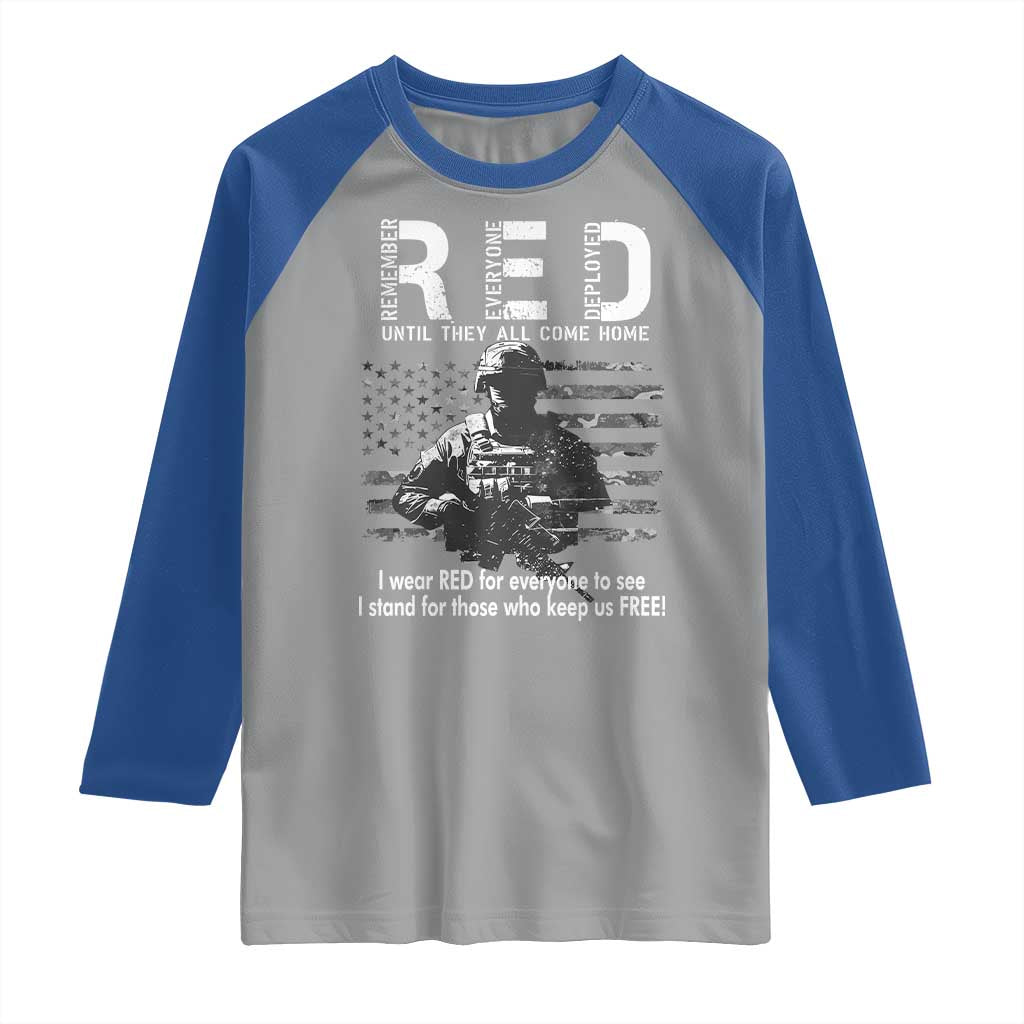 RED Friday Raglan Shirt I Wear Red For Everyone To See I Stand For Those Who Keep Us Free Military - Wonder Print Shop