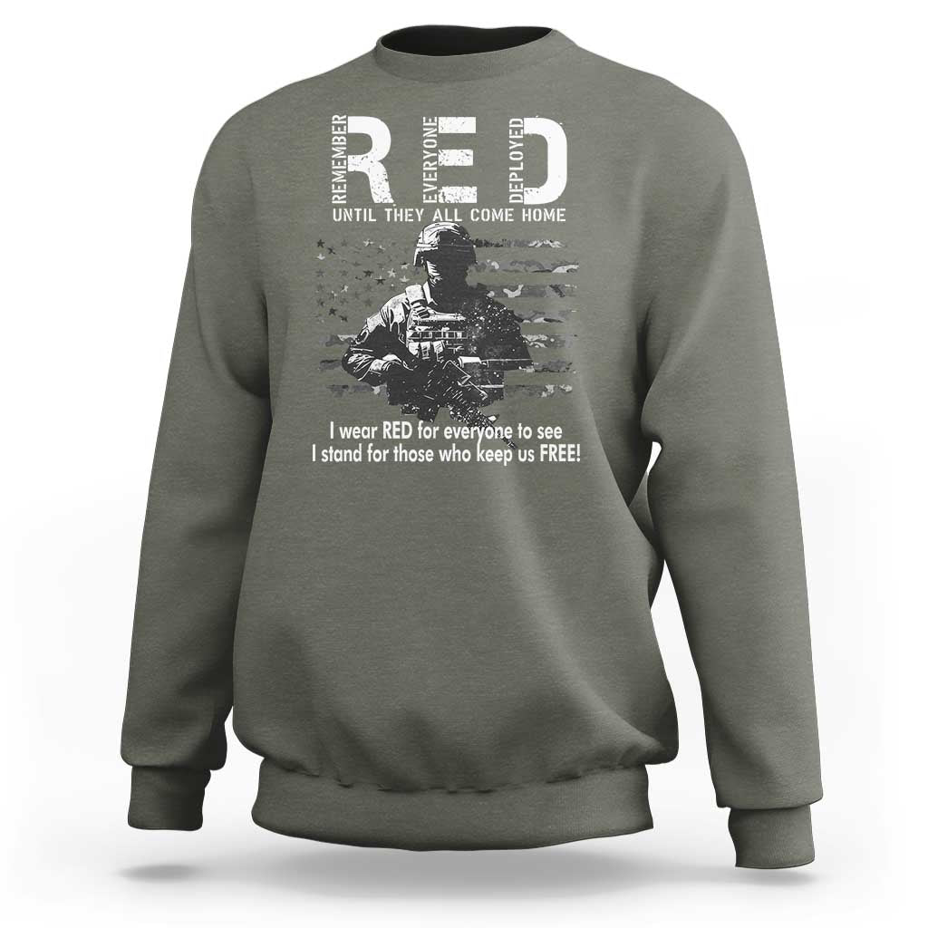 RED Friday Sweatshirt I Wear Red For Everyone To See I Stand For Those Who Keep Us Free Military - Wonder Print Shop
