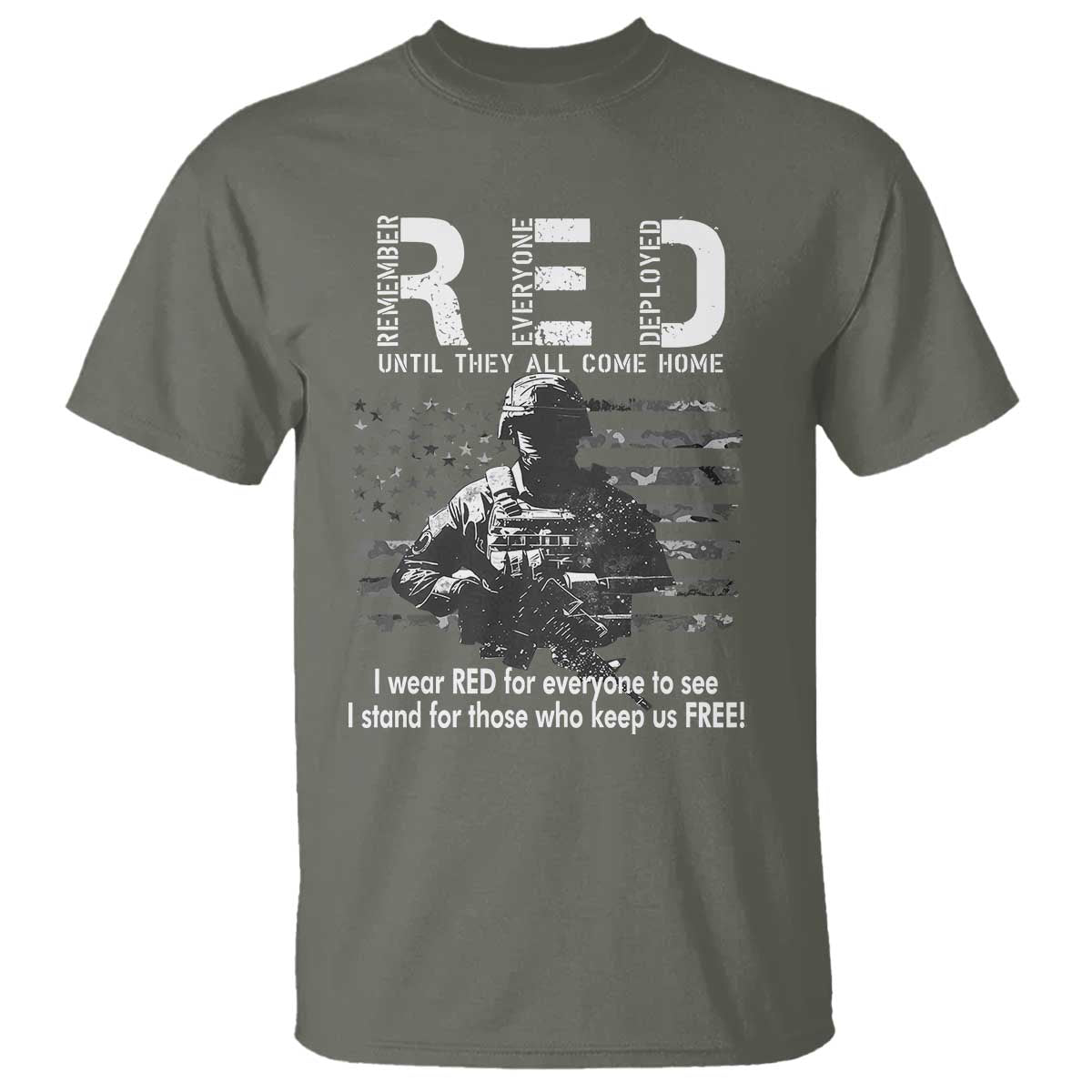 RED Friday T Shirt I Wear Red For Everyone To See I Stand For Those Who Keep Us Free Military - Wonder Print Shop