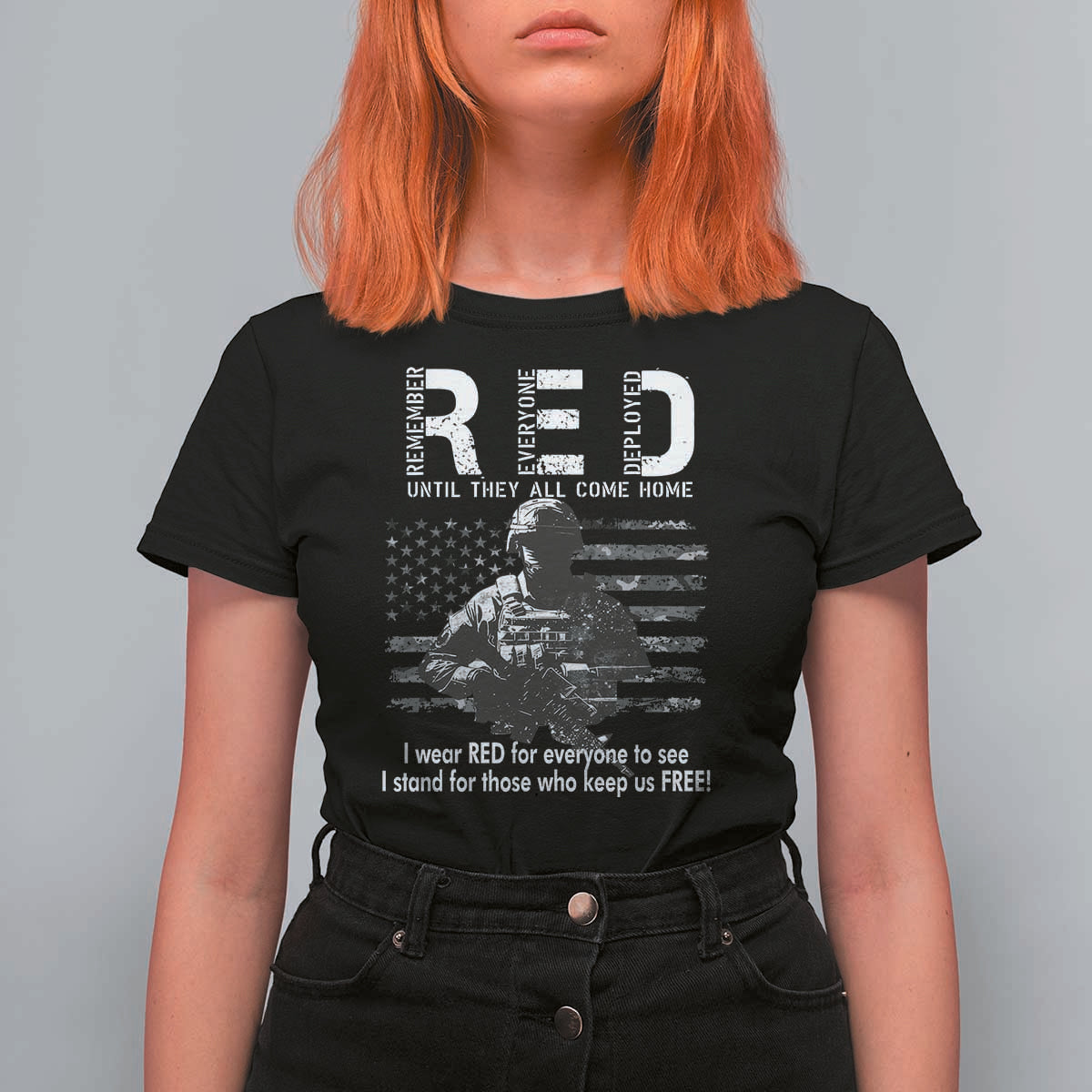 RED Friday T Shirt For Women I Wear Red For Everyone To See I Stand For Those Who Keep Us Free Military - Wonder Print Shop