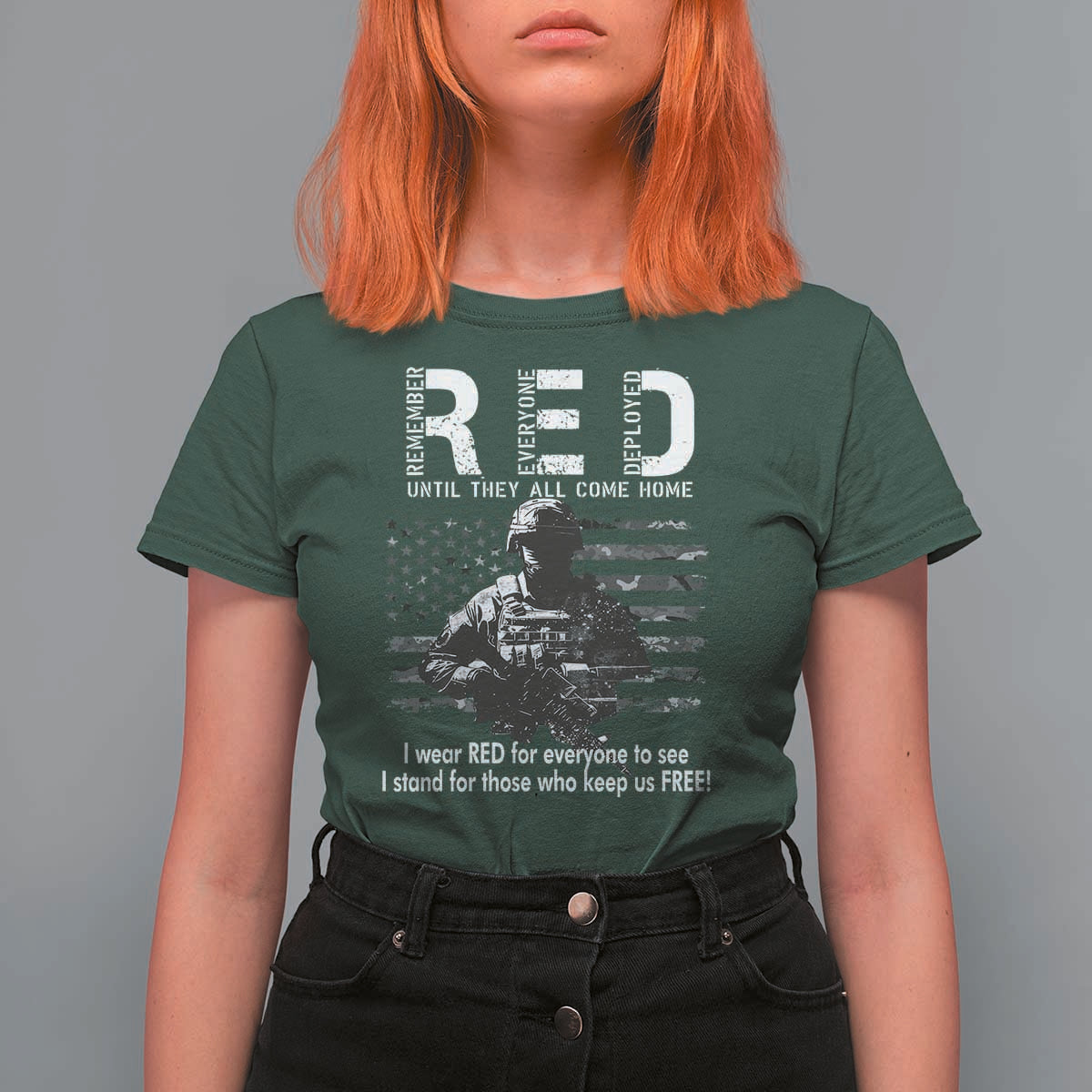 RED Friday T Shirt For Women I Wear Red For Everyone To See I Stand For Those Who Keep Us Free Military - Wonder Print Shop