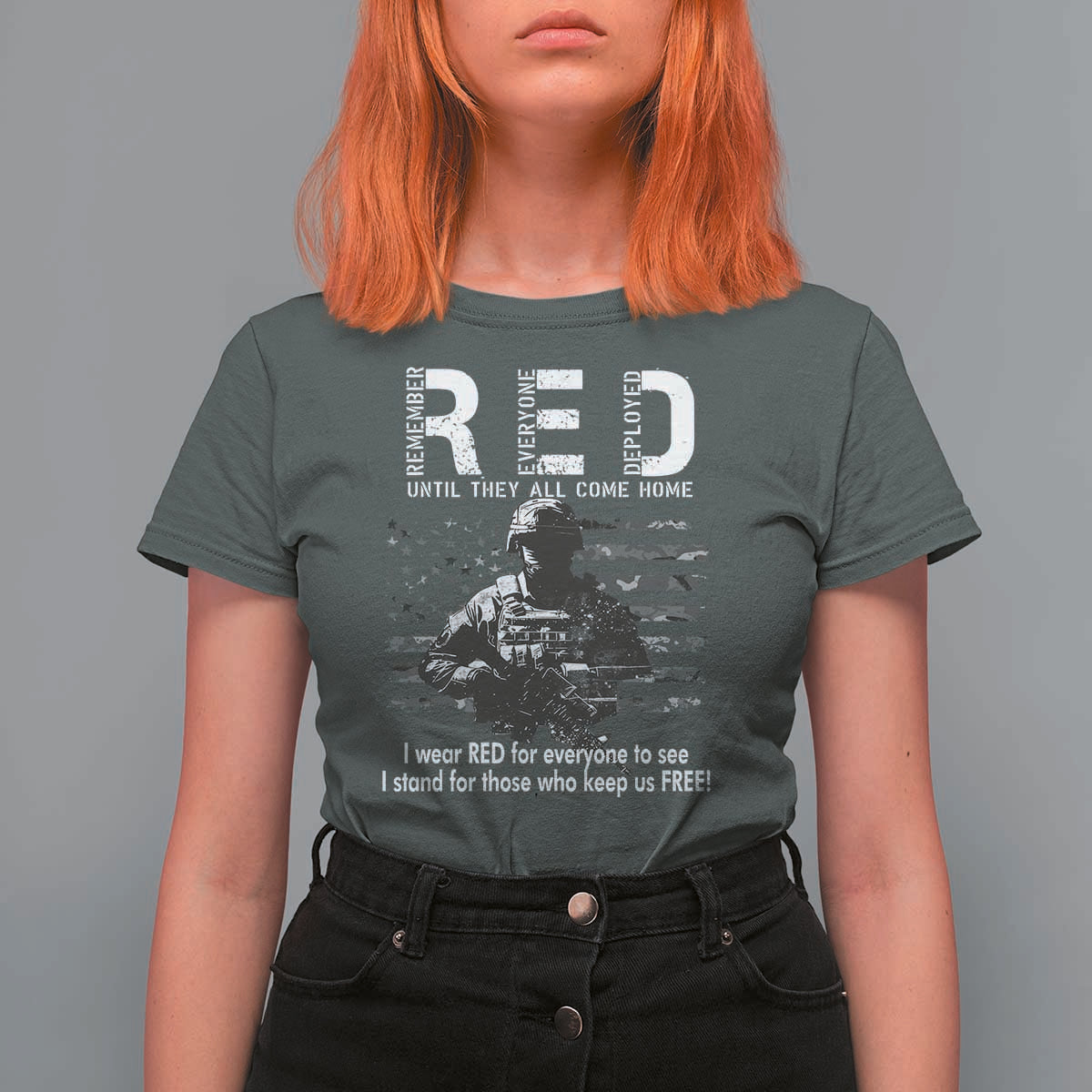 RED Friday T Shirt For Women I Wear Red For Everyone To See I Stand For Those Who Keep Us Free Military - Wonder Print Shop