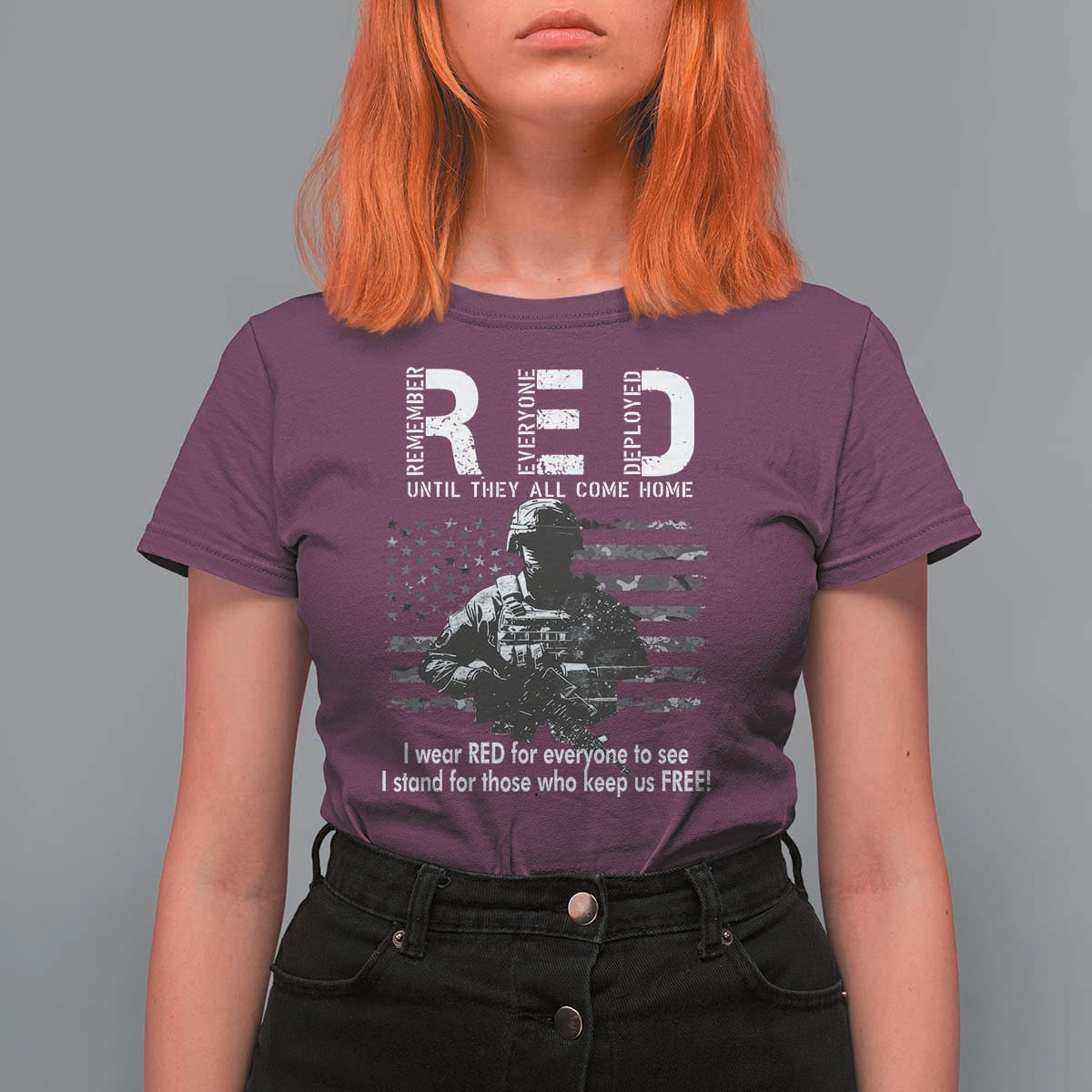 RED Friday T Shirt For Women I Wear Red For Everyone To See I Stand For Those Who Keep Us Free Military - Wonder Print Shop