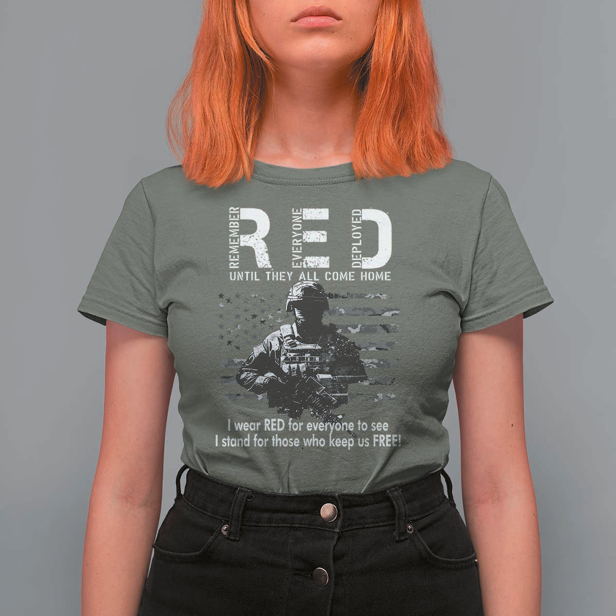 RED Friday T Shirt For Women I Wear Red For Everyone To See I Stand For Those Who Keep Us Free Military - Wonder Print Shop
