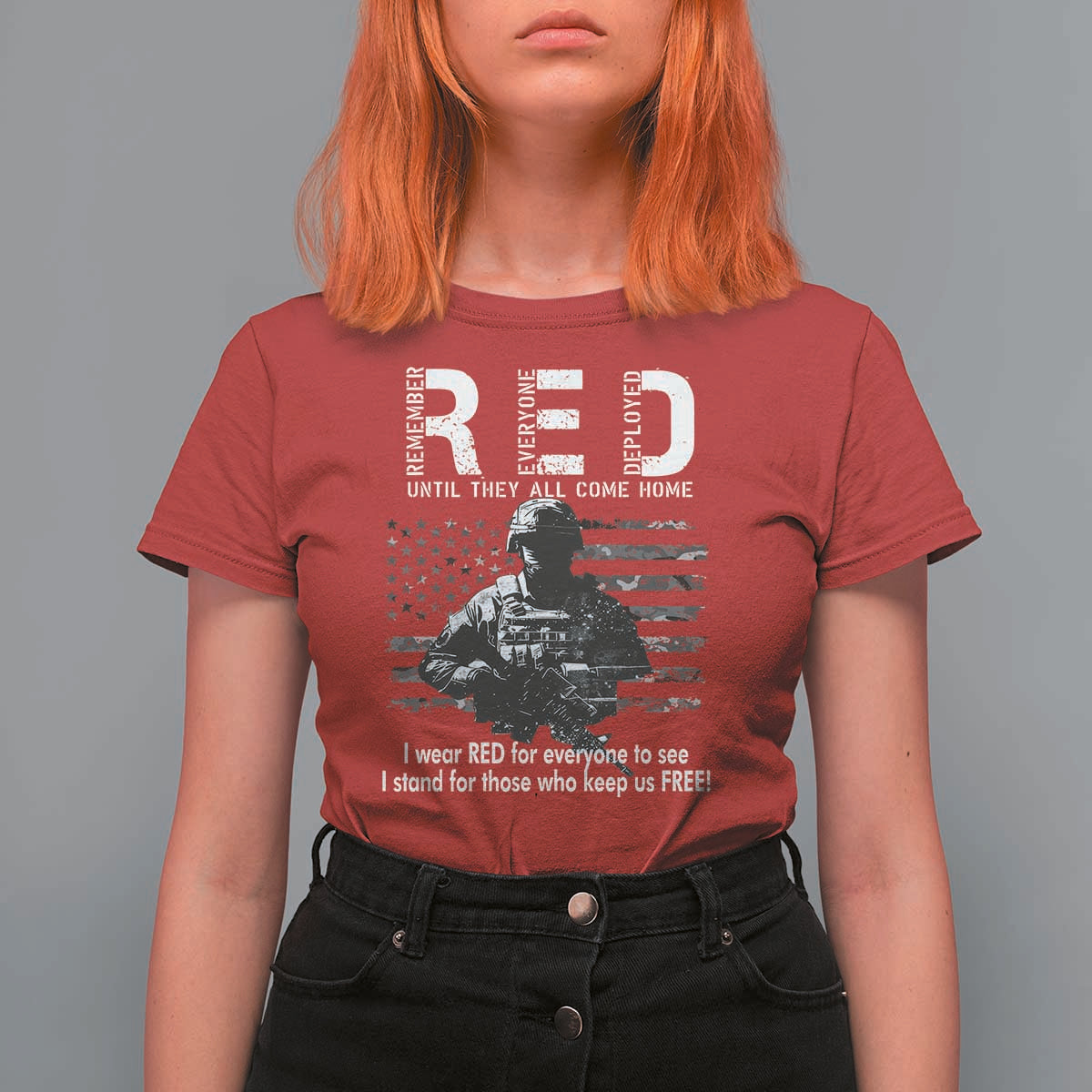 RED Friday T Shirt For Women I Wear Red For Everyone To See I Stand For Those Who Keep Us Free Military - Wonder Print Shop