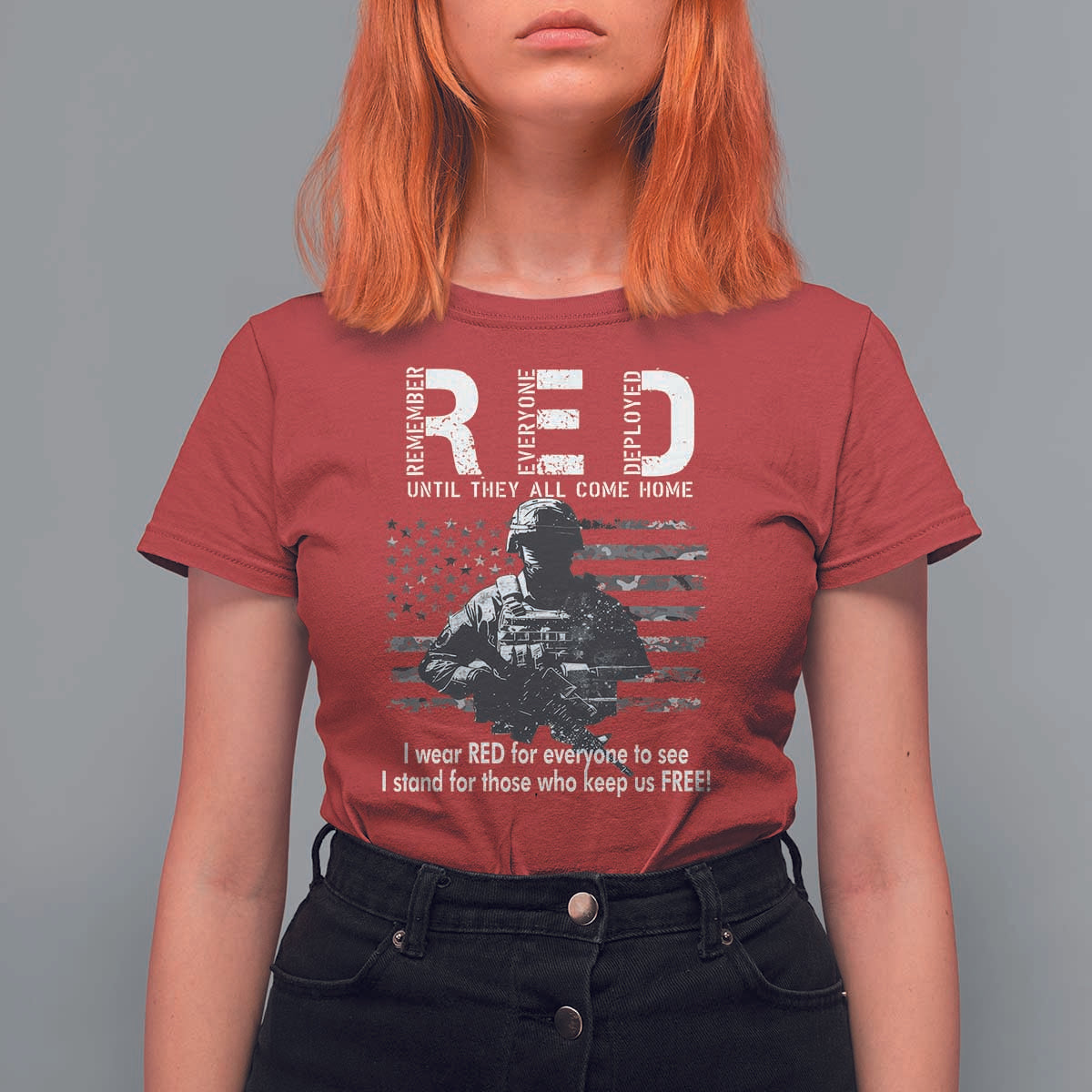 RED Friday T Shirt For Women I Wear Red For Everyone To See I Stand For Those Who Keep Us Free Military - Wonder Print Shop