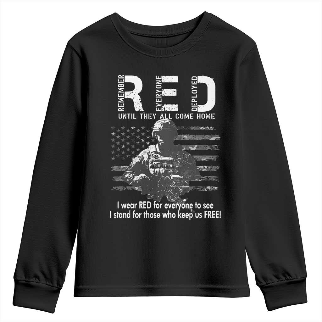 RED Friday Youth Sweatshirt I Wear Red For Everyone To See I Stand For Those Who Keep Us Free Military - Wonder Print Shop