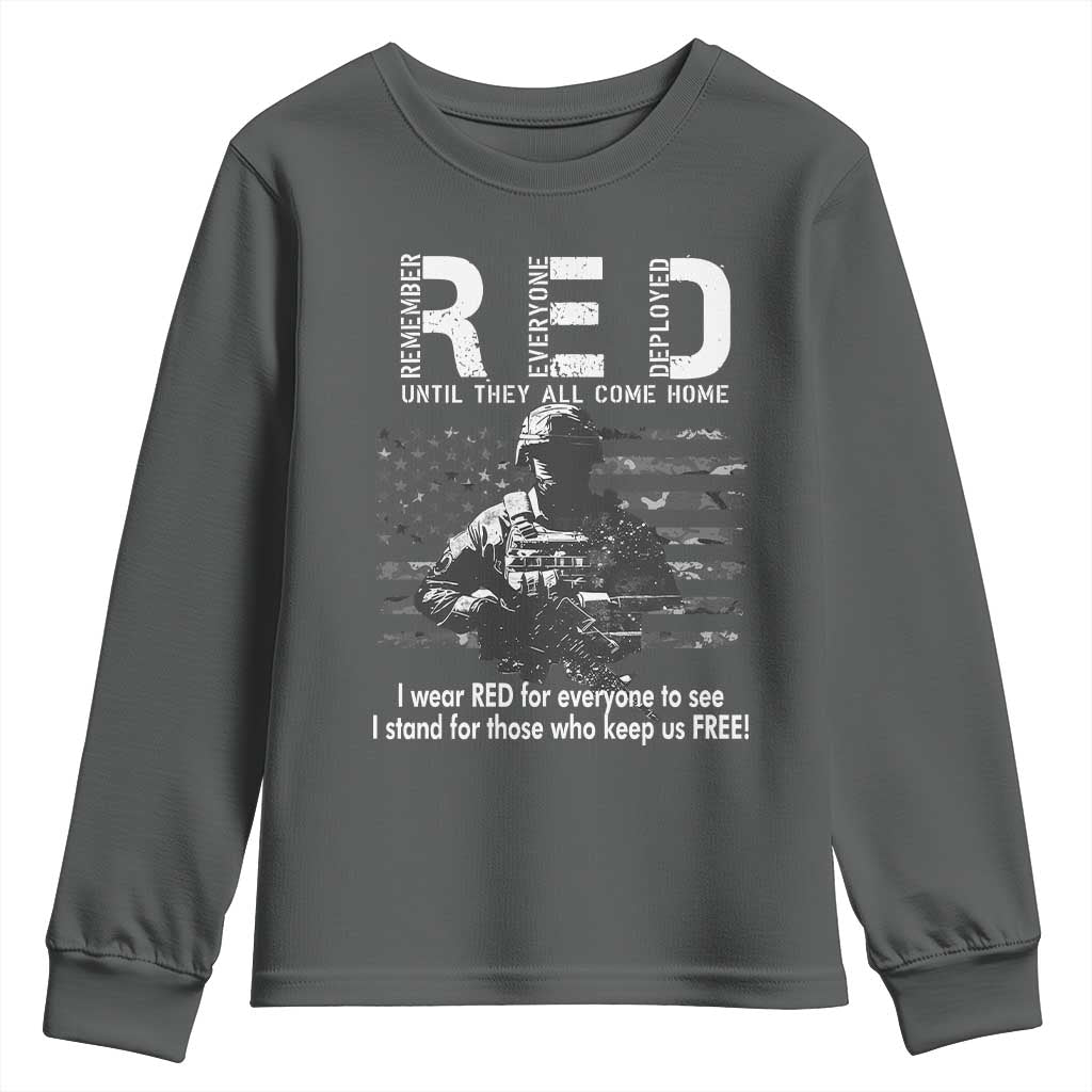 RED Friday Youth Sweatshirt I Wear Red For Everyone To See I Stand For Those Who Keep Us Free Military - Wonder Print Shop