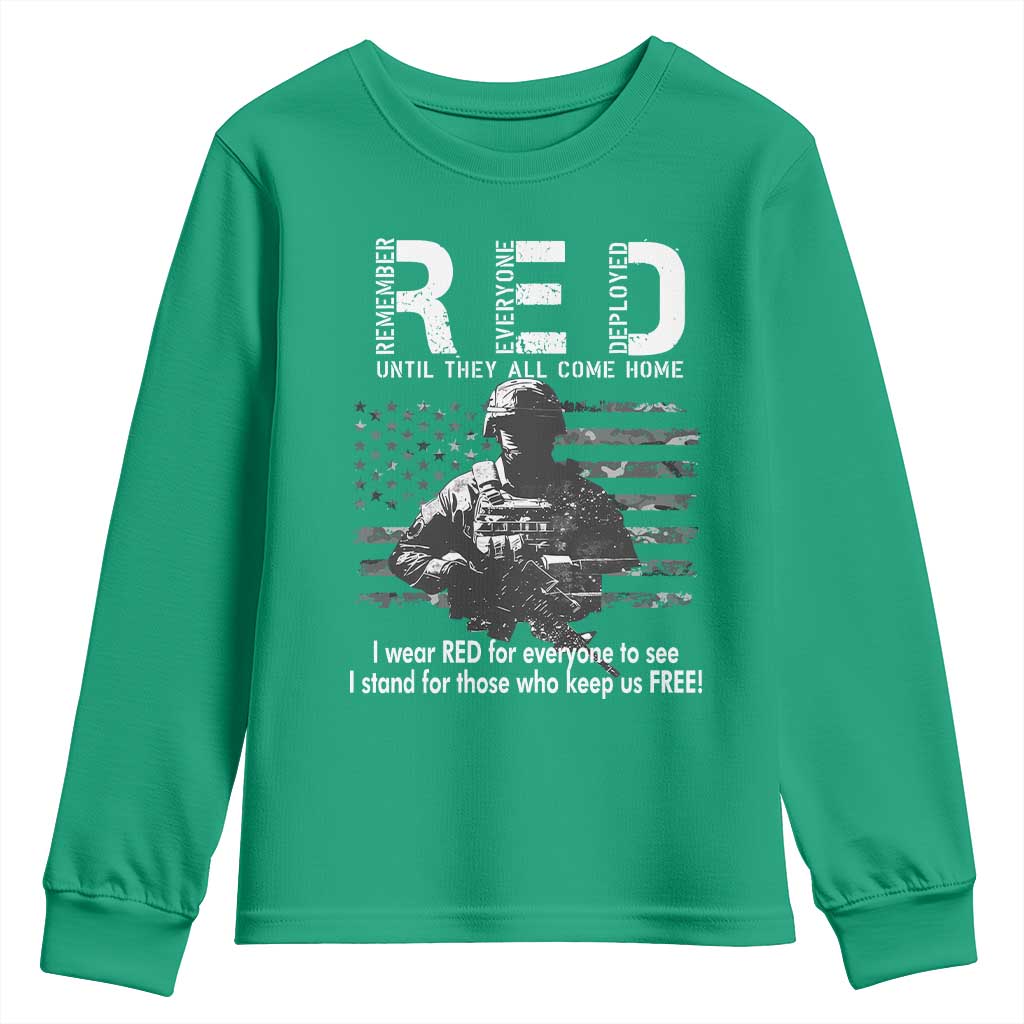 RED Friday Youth Sweatshirt I Wear Red For Everyone To See I Stand For Those Who Keep Us Free Military - Wonder Print Shop