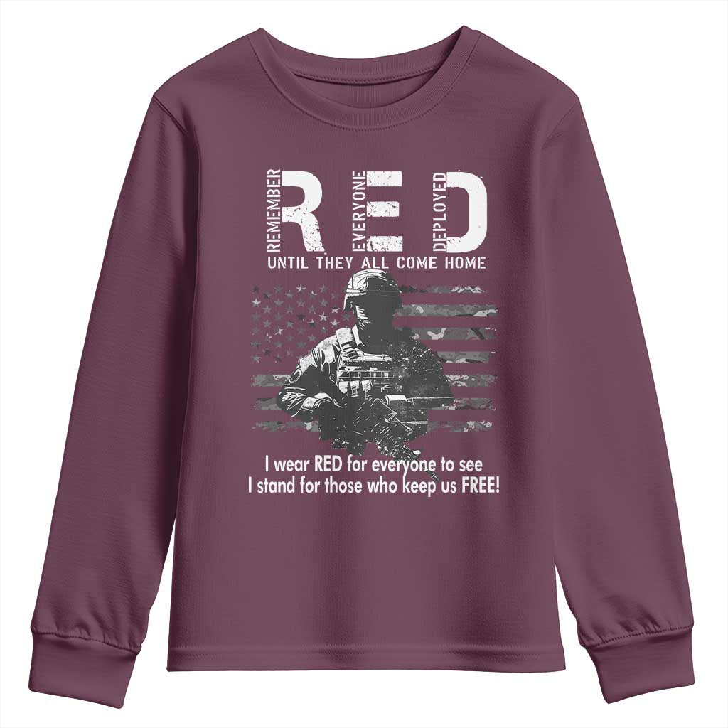 RED Friday Youth Sweatshirt I Wear Red For Everyone To See I Stand For Those Who Keep Us Free Military - Wonder Print Shop