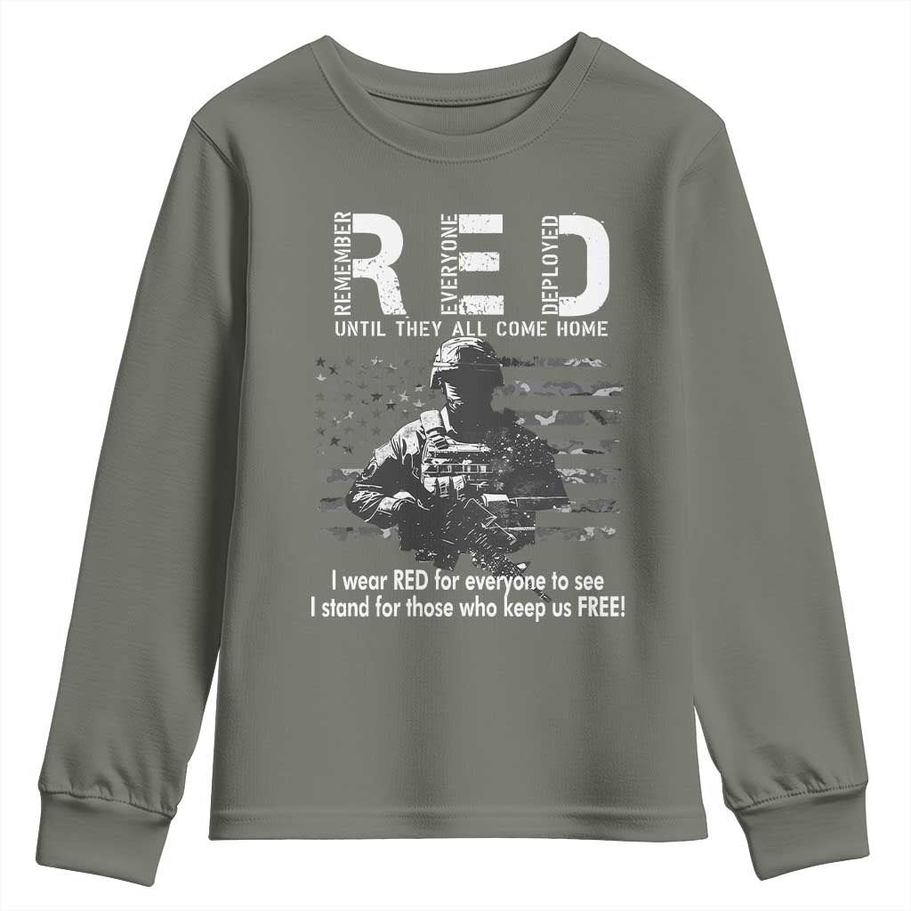 RED Friday Youth Sweatshirt I Wear Red For Everyone To See I Stand For Those Who Keep Us Free Military - Wonder Print Shop