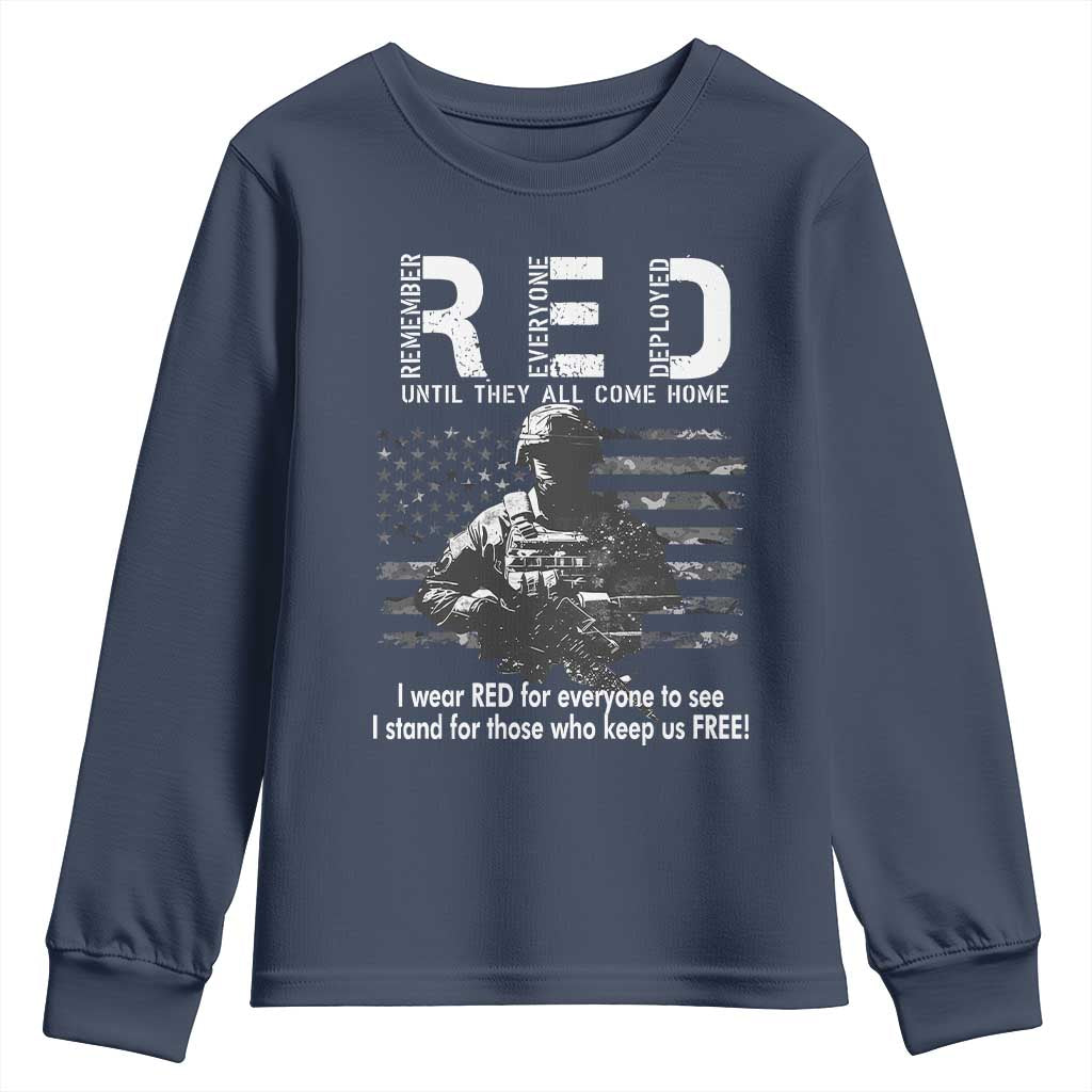 RED Friday Youth Sweatshirt I Wear Red For Everyone To See I Stand For Those Who Keep Us Free Military - Wonder Print Shop