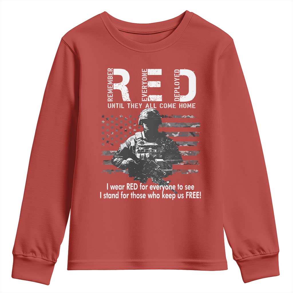 RED Friday Youth Sweatshirt I Wear Red For Everyone To See I Stand For Those Who Keep Us Free Military - Wonder Print Shop
