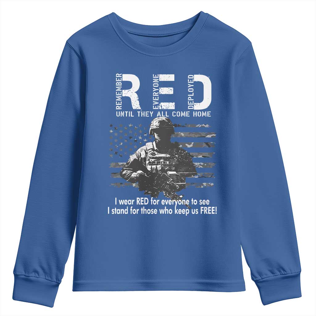 RED Friday Youth Sweatshirt I Wear Red For Everyone To See I Stand For Those Who Keep Us Free Military - Wonder Print Shop