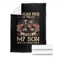 I Wear Red On Fridays For My Son Until He Comes Home Throw Blanket Vintage American Flag - Wonder Print Shop