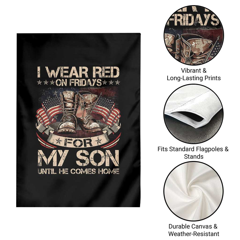 I Wear Red On Fridays For My Son Until He Comes Home Garden Flag Vintage American Flag - Wonder Print Shop