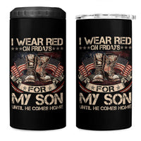 I Wear Red On Fridays For My Son Until He Comes Home 4 in 1 Can Cooler Tumbler Vintage American Flag - Wonder Print Shop