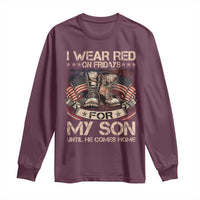 I Wear Red On Fridays For My Son Until He Comes Home Long Sleeve Shirt Vintage American Flag - Wonder Print Shop