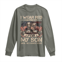 I Wear Red On Fridays For My Son Until He Comes Home Long Sleeve Shirt Vintage American Flag - Wonder Print Shop
