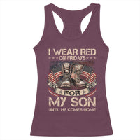 I Wear Red On Fridays For My Son Until He Comes Home Racerback Tank Top Vintage American Flag - Wonder Print Shop