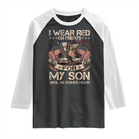 I Wear Red On Fridays For My Son Until He Comes Home Raglan Shirt Vintage American Flag - Wonder Print Shop