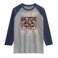 I Wear Red On Fridays For My Son Until He Comes Home Raglan Shirt Vintage American Flag - Wonder Print Shop