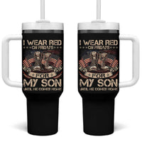 I Wear Red On Fridays For My Son Until He Comes Home Tumbler With Handle Vintage American Flag - Wonder Print Shop