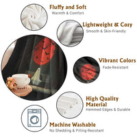 Halloween Lonely Ghost Bench Blood Moon Pumpkin Throw Blanket - Wonder Print Shop