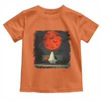 Halloween Lonely Ghost Bench Blood Moon Pumpkin Toddler T Shirt - Wonder Print Shop