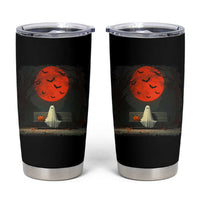 Halloween Lonely Ghost Bench Blood Moon Pumpkin Tumbler Cup - Wonder Print Shop
