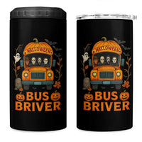 Funny Halloween Bus Driver 4 in 1 Can Cooler Tumbler Horror Slashers Pumpkin School Bus Spooky Season - Wonder Print Shop