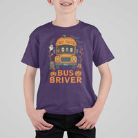 Funny Halloween Bus Driver T Shirt For Kid Horror Slashers Pumpkin School Bus Spooky Season - Wonder Print Shop