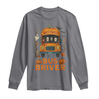 Funny Halloween Bus Driver Long Sleeve Shirt Horror Slashers Pumpkin School Bus Spooky Season - Wonder Print Shop