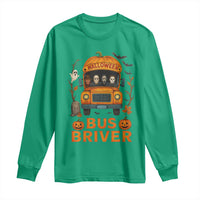 Funny Halloween Bus Driver Long Sleeve Shirt Horror Slashers Pumpkin School Bus Spooky Season - Wonder Print Shop